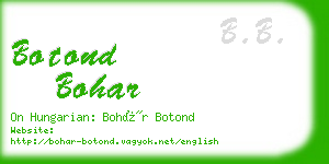 botond bohar business card